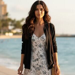 Love Tree Linen Jacket Womens M Summer Casual Beachy Coastal Boho Bomber